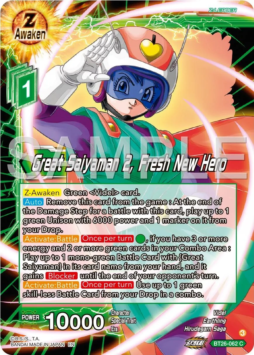 Great Saiyaman 2, Fresh New Hero 「BT26-062」「EN」