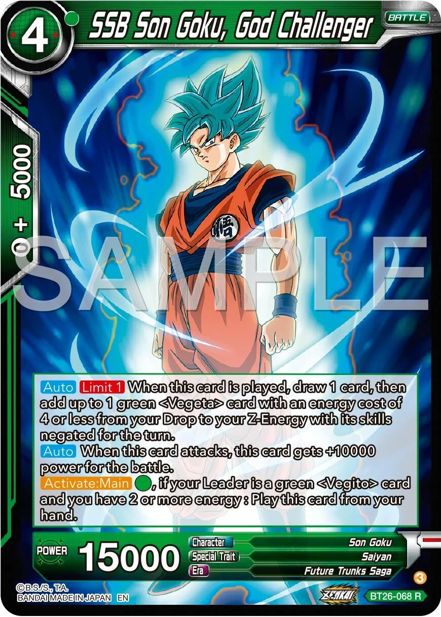 SSB Son Goku, God Challenger 「BT26-068」「EN」