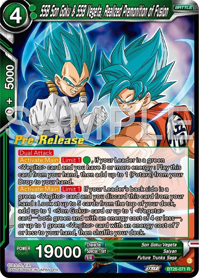 SSB Son Goku & SSB Vegeta, Realized Premonition of Fusion 「BT26-071」「EN」