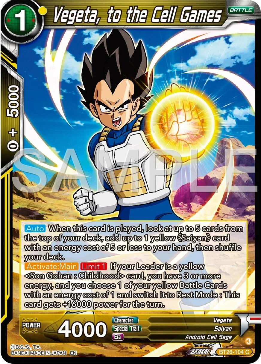 Vegeta, to the Cell Games 「BT26-104」「EN」