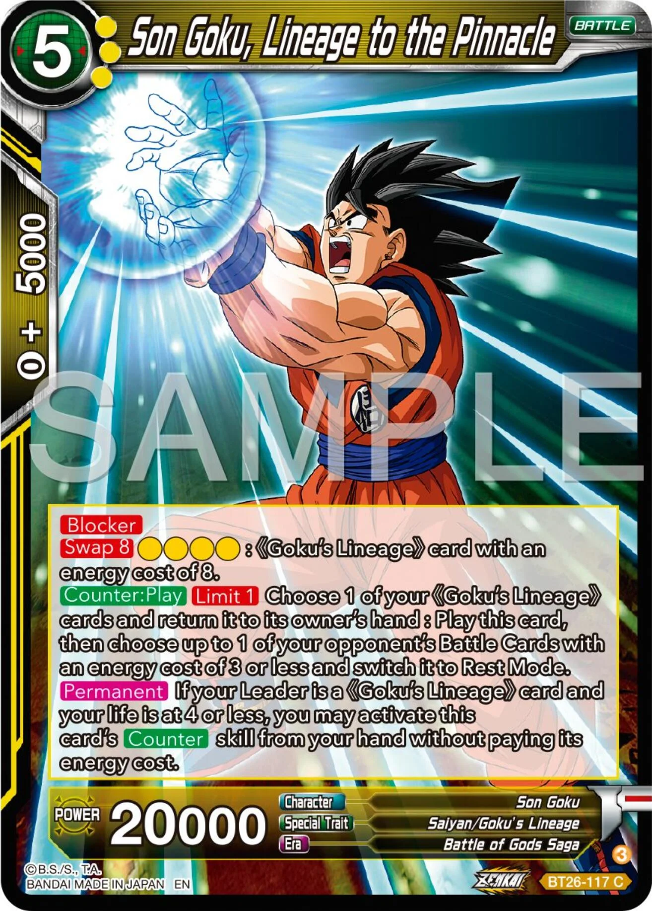 Son Goku, Lineage to the Pinnacle 「BT26-117」「EN」