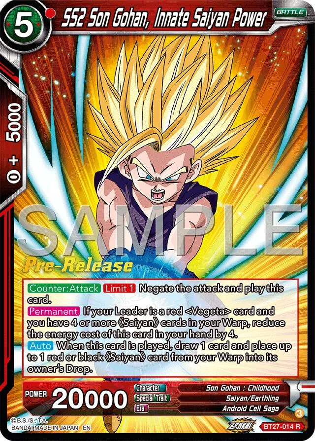 SS2 Son Gohan, Innate Saiyan Power 「BT27-014」「EN」