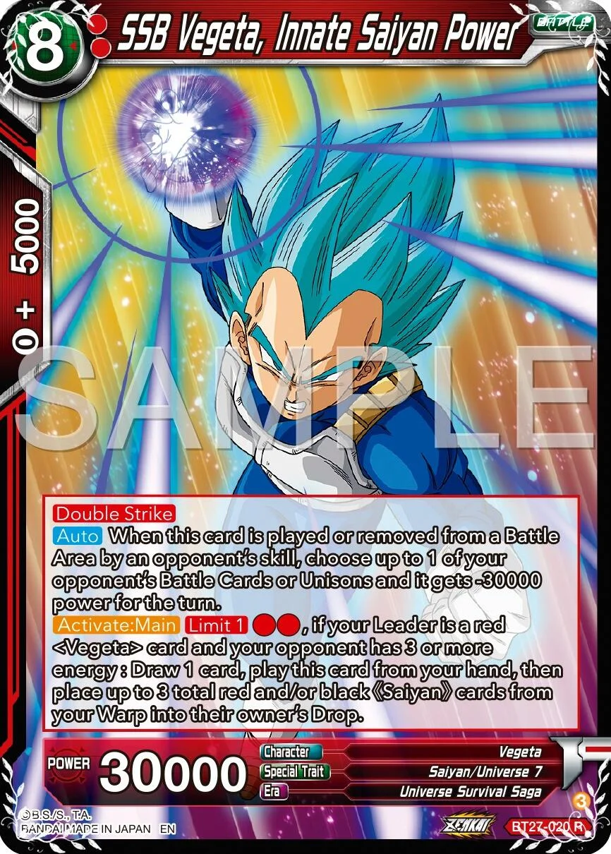 SSB Vegeta, Innate Saiyan Power 「BT27-020」「EN」