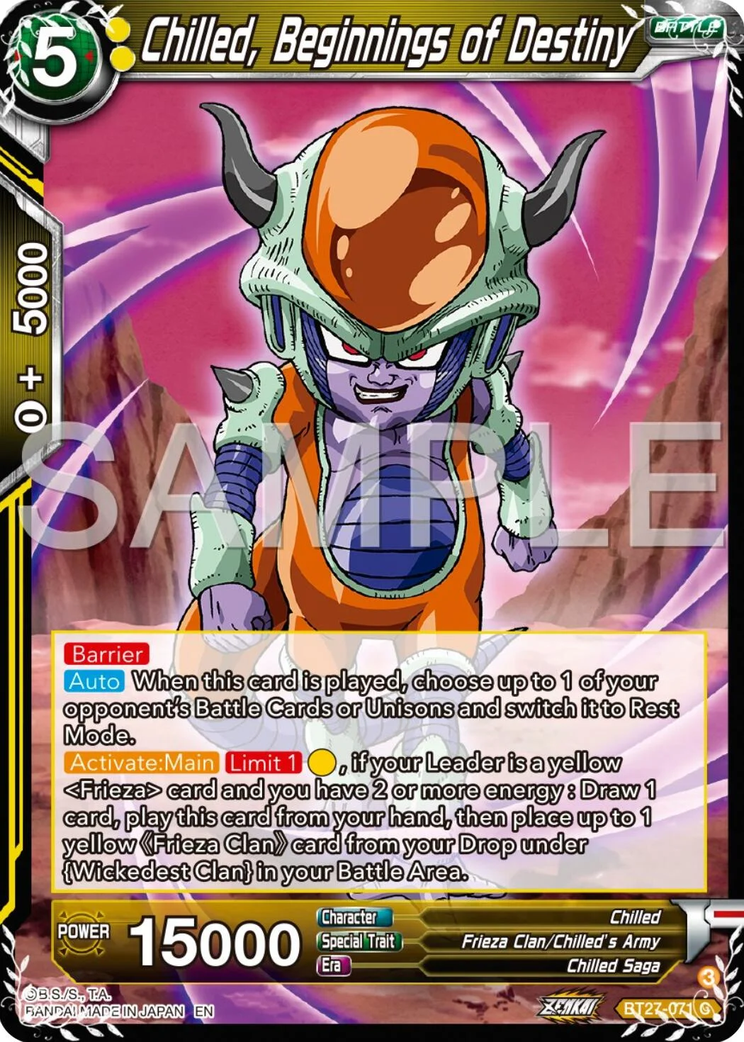 Chilled, Beginnings of Destiny 「BT27-071」「EN」