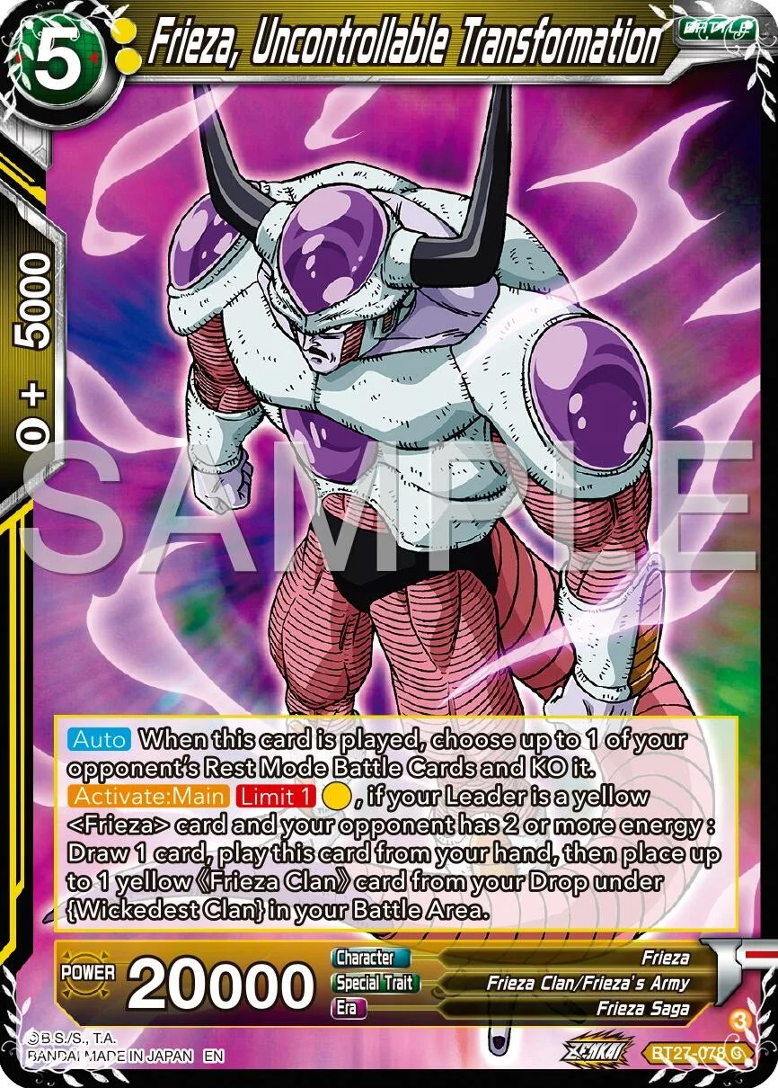 Frieza, Uncontrollable Transformation 「BT27-078」「EN」