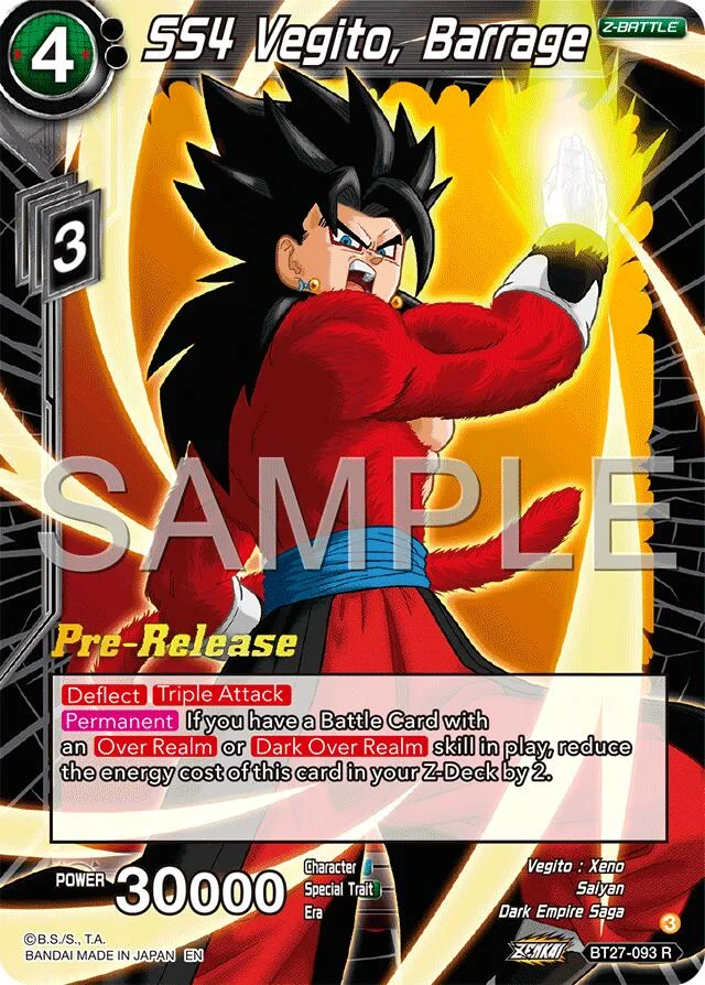 SS4 Vegito, Barrage 「BT27-093_PR」「EN」