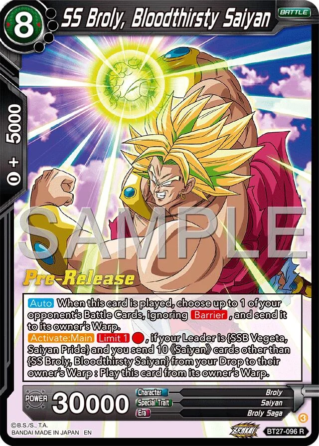 SS Broly, Bloodthirsty Saiyan 「BT27-096」「EN」