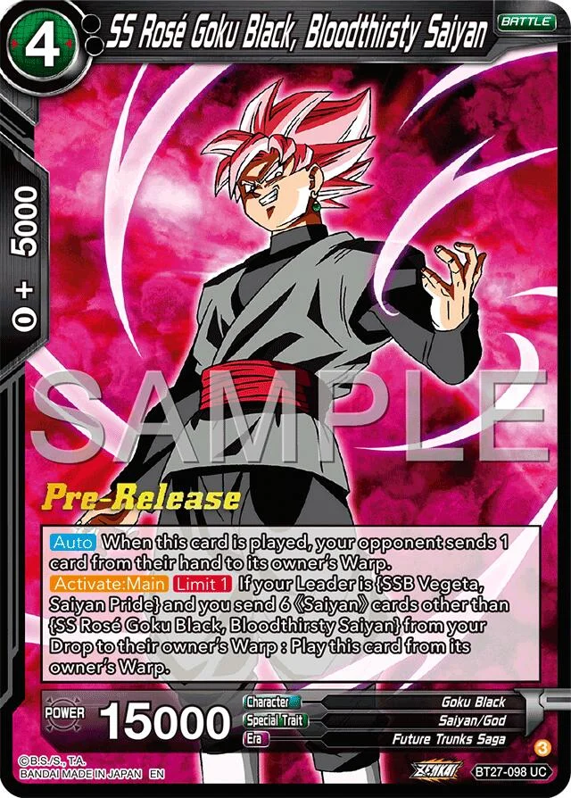 SS Rosé Goku Black, Bloodthirsty Saiyan 「BT27-098」「EN」