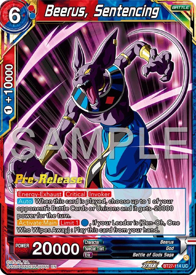Beerus, Sentencing 「BT27-114」「EN」