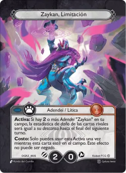 Zaykan, Limitación — Deck Guerra Roja Zaykan #DGRZ-003S · Kodem TCG