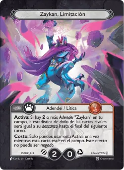 Zaykan, Limitación — Deck Guerra Roja Zaykan #DGRZ-012 · Kodem TCG