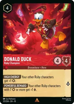 Donald Duck - Ruby Champion #121 · Disney Lorcana