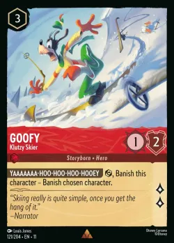 Goofy - Klutzy Skier #121 · Disney Lorcana