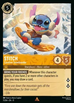 Stitch - Carefree Snowboarder #7 · Disney Lorcana