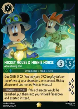 Mickey Mouse & Minnie Mouse - Adventuring Duo #99 · Disney Lorcana