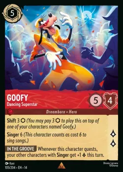 Goofy - Dancing Superstar #105 · Disney Lorcana