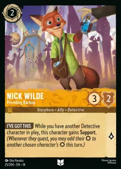 Nick Wilde - Providing Backup #25 · Disney Lorcana