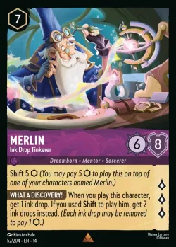 Merlin - Ink Drop Tinkerer #52 · Disney Lorcana