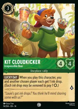 Kit Cloudkicker - Irrepressible Bear #74 · Disney Lorcana
