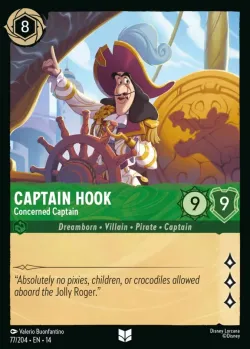 Captain Hook - Concerned Captain #77 · Disney Lorcana