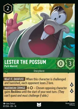 Lester the Possum - Park Mascot #87 · Disney Lorcana