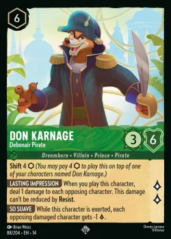 Don Karnage - Debonair Pirate #88 · Disney Lorcana