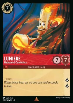 Lumiere - Hotheaded Candelabra #112 · Disney Lorcana