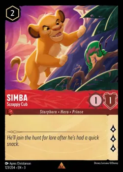 Simba - Scrappy Cub #123 · Disney Lorcana