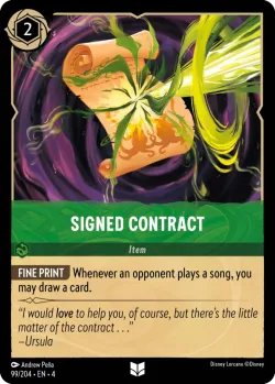 Signed Contract #99 · Disney Lorcana