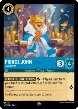 Prince John - Gold Lover #147 · Disney Lorcana