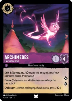 Archimedes - Electrified Owl #47 · Disney Lorcana