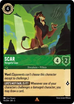 Scar - Vengeful Lion #93 · Disney Lorcana