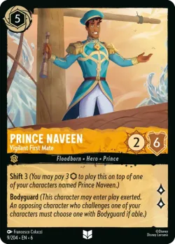 Prince Naveen - Vigilant First Mate #9 · Disney Lorcana