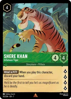 Shere Khan - Infamous Tiger #92 · Disney Lorcana