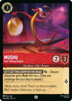 Mushu - Fast-Talking Dragon #130 · Disney Lorcana