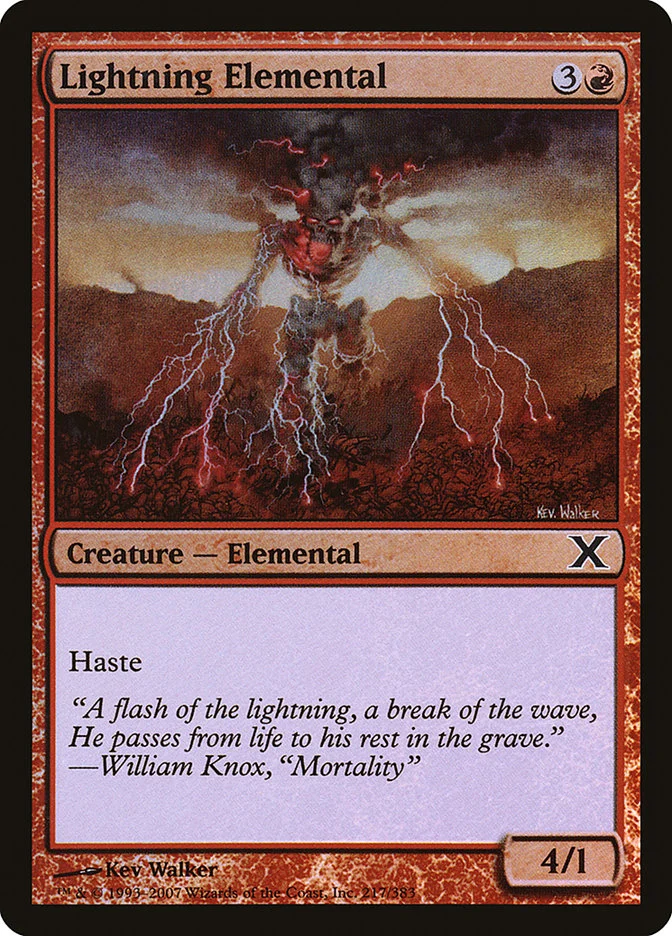 Lightning Elemental 「10E/217★」「EN」