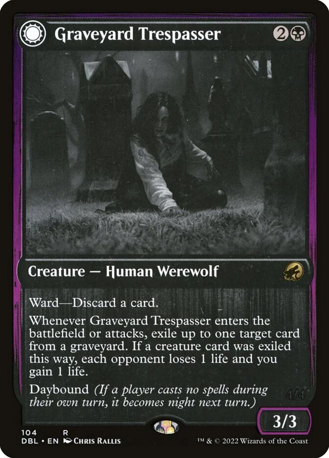 Graveyard Trespasser // Graveyard Glutton 「DBL/104」「EN」