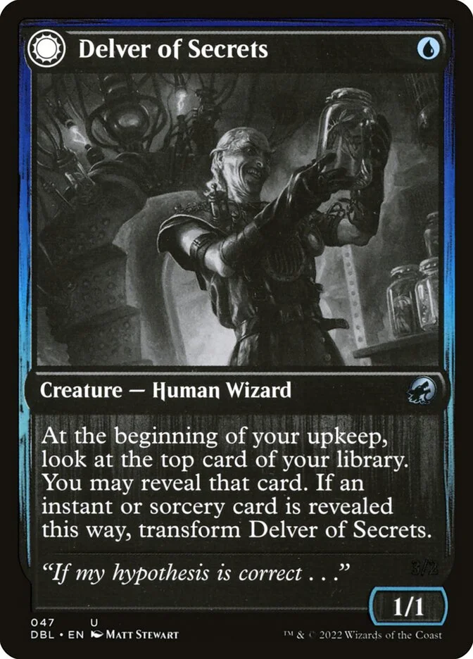 Delver of Secrets // Insectile Aberration 「DBL/47」「EN」