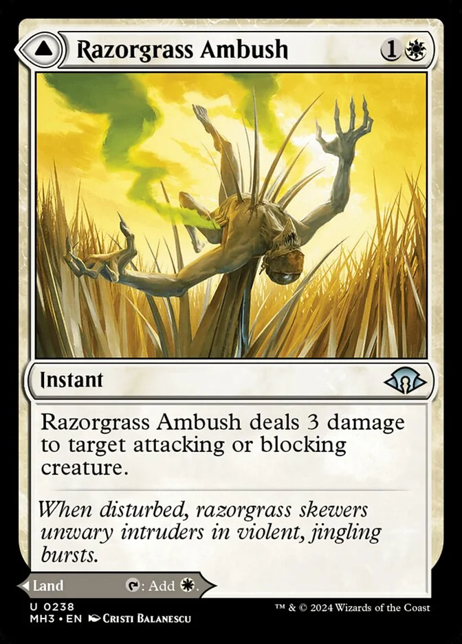 Razorgrass Ambush // Razorgrass Field 「MH3/238」「EN」