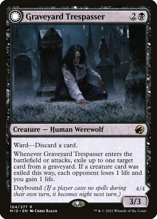 Graveyard Trespasser // Graveyard Glutton 「MID/104」「EN」