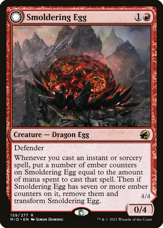 Smoldering Egg // Ashmouth Dragon 「MID/159」「EN」