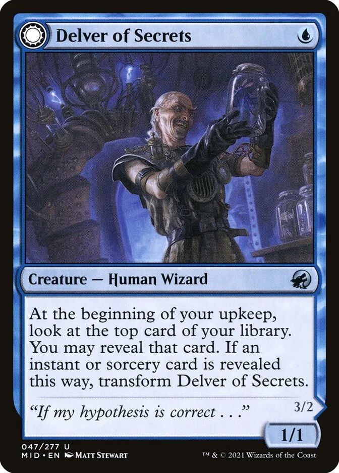 Delver of Secrets // Insectile Aberration 「MID/47」「EN」