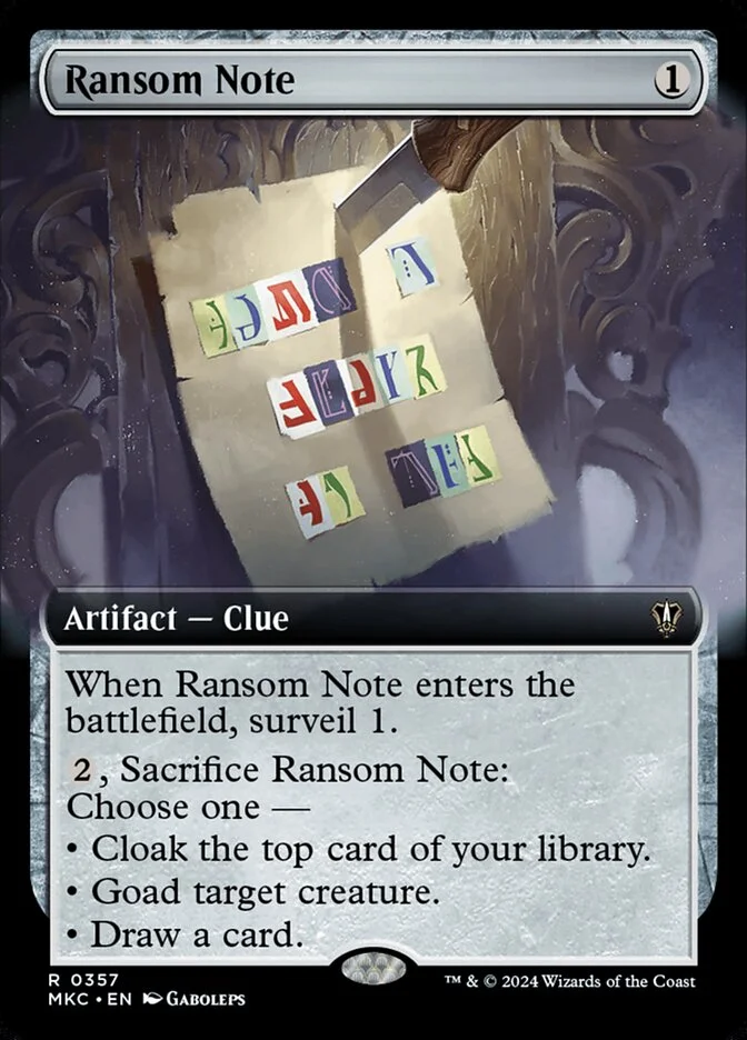 Ransom Note 「MKC/357」「EN」