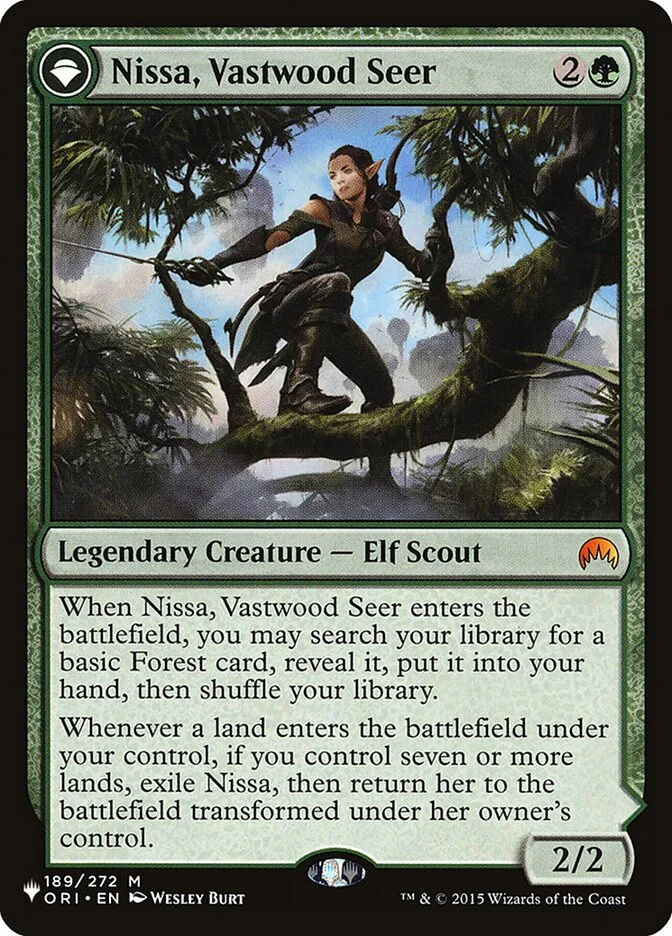 Nissa, Vastwood Seer // Nissa, Sage Animist 「PLST/ORI-189」「EN」