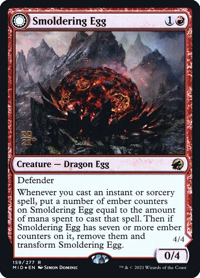 Smoldering Egg // Ashmouth Dragon 「PMID/159s」「EN」