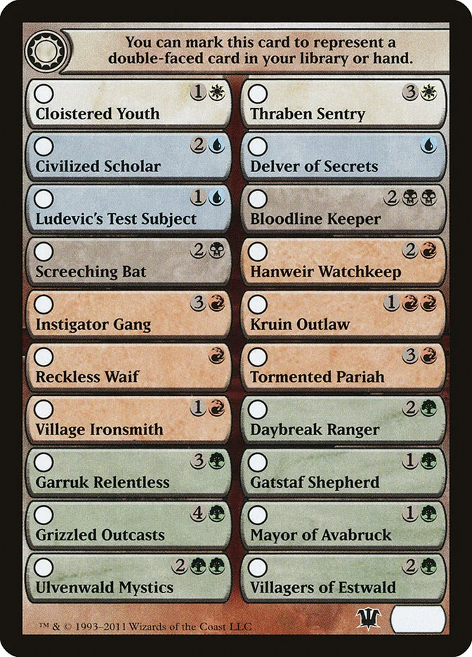 Innistrad Checklist 「TISD/13」「EN」