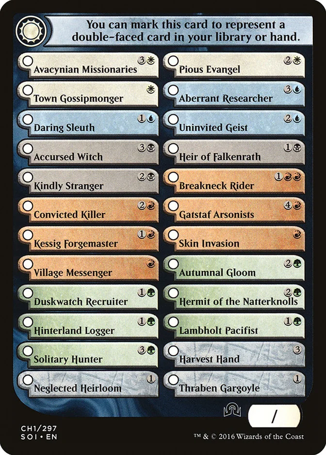 Shadows Over Innistrad Checklist 1 「TSOI/CH1」「EN」
