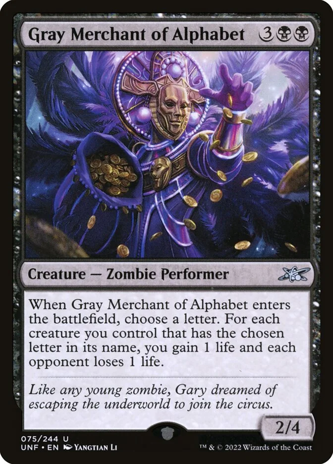 Gray Merchant of Alphabet 「UNF/75」「EN」