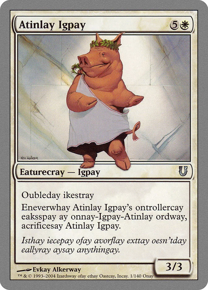 Atinlay Igpay 「UNH/1」「EN」