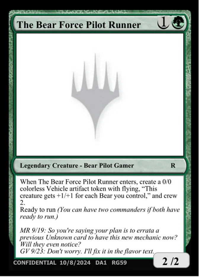 The Bear Force Pilot Runner 「UNK/RG59a」「EN」